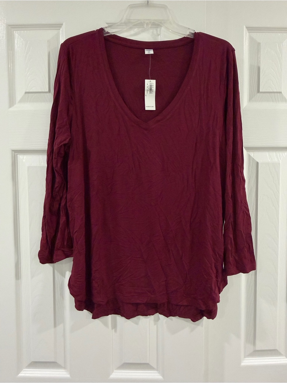 Old Navy Women's Long Sleeve V-Neck Top - Wine